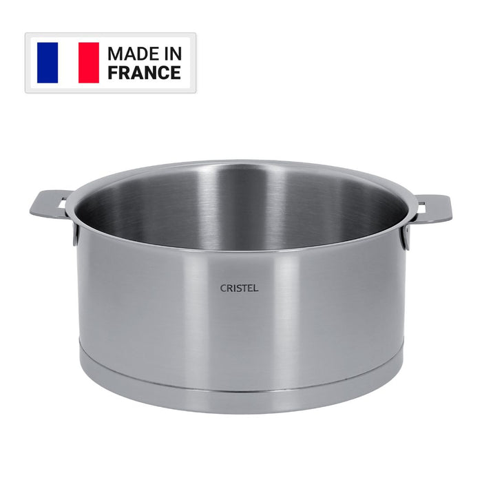 CRISTEL 3-Ply Stainless Steel Saucepan Set (14, 16, 18 and 20cm) with 3 x  Flat Glass Lids and 2 x Detachable Handles