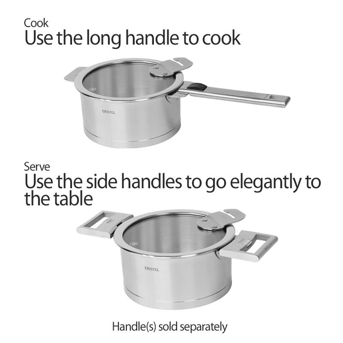 CRISTEL 3-Ply Stainless Steel Saucepan Set (16, 18 and 20cm) with Deta —  Luxe Cucina