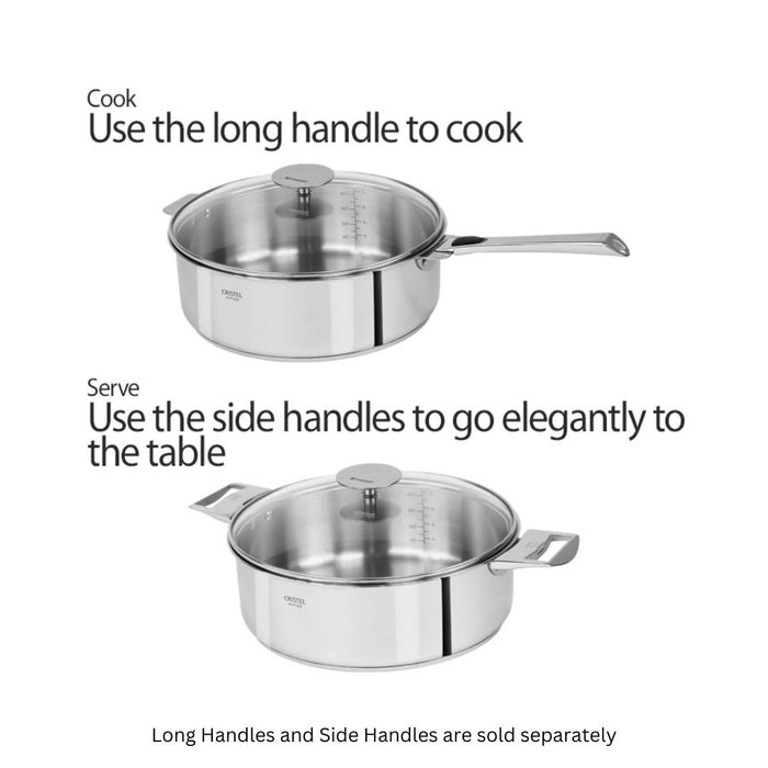 CRISTEL 3-Ply Stainless Steel Saucepan Set (14, 16, 18 and 20cm) with —  Luxe Cucina